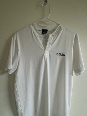 Boss T Shirt Mens S Blue Short Sleeve Classic Collar
